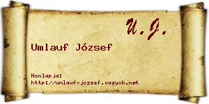 Umlauf József névjegykártya